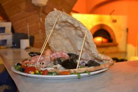 delicious tortilla with shrimp and vegetables