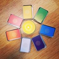 colored cards on the table