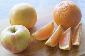 sliced orange and fresh apples
