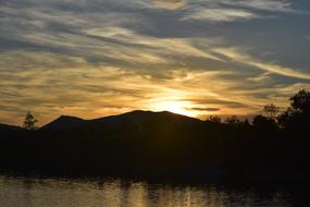 sunlight illuminates the mountain