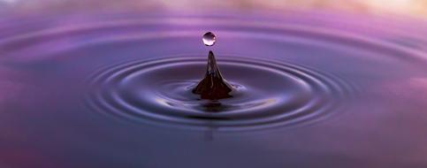 falling drop of water on the lake