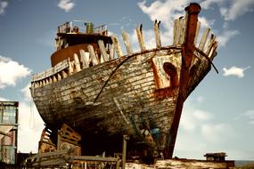 old rusty big ship