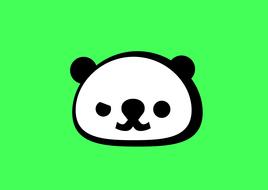 panda bear green