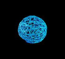 Round Blue Ball on black background