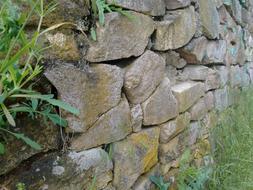 stone fence in the grass