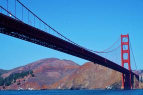 long bridge over the river with the mountains as a backdrop