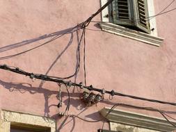 Electronics Cabling on wall