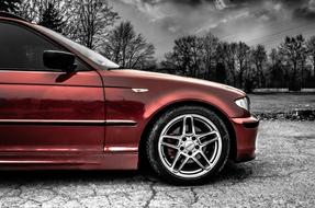 bmw red car vehicle power shiny