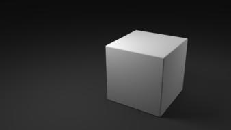 graphic white cube on a gray background