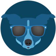 dog blue sign drawing