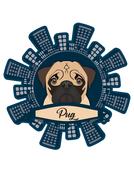 dog colored cute pug drawing