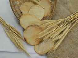 homemade delicious bread decorated with wheat