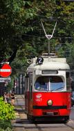 Austria Vienna Tram red