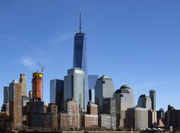 New York City Skyline sky blue