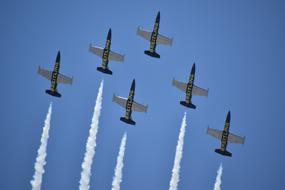 Flying planes in the sky show