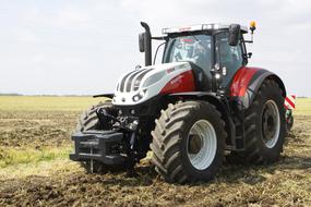 modern tractor in the field