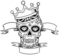 skull day of the dead tattoo crown