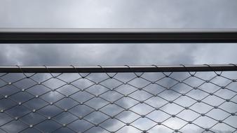 Wire Tube Railing Bridge close-up on blurred background