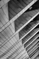 black and white photo of a concrete building construction