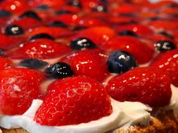 delicious sweet dessert with strawberries