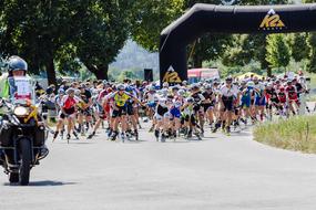 people on roller skates participate in the competition