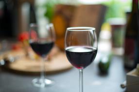 wine in glass