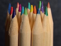 wooden colorful drawing pencils
