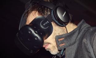 man with virtual glasses on his face