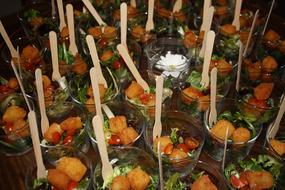 appetizers with meat and vegetables