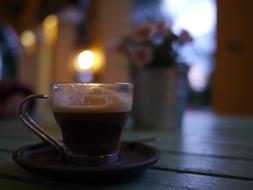 evening coffee intake