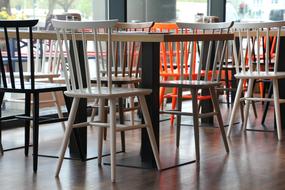 wooden chairs in the room