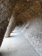Washerwoman Portico by Antoni GaudÃ­ in the park Guell in spain, Barcelona
