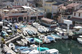 pier with yachts in the houses