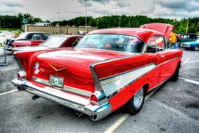 retro car rear view