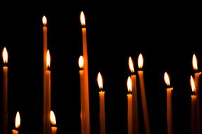 church candles in the dark