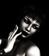 girl attractive black and white