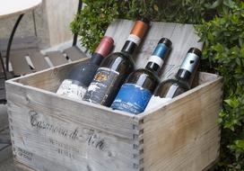 bottles in the wine box