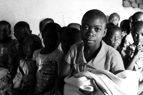 Children Of Uganda Black And White photo