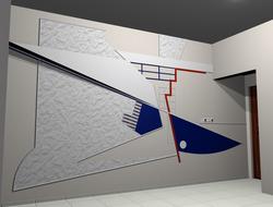 geometric drawings on the wall