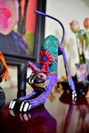 colorful cat, Figurine, mexican handicraft