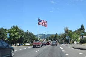 Flag Usa Road