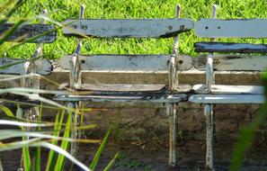 old wooden benches in the park