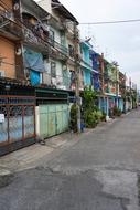 old buildings in an alley in Bangkok, Thailand