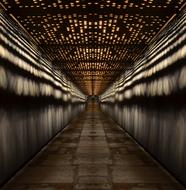 ceiling Lighting in Tunnel, hungary, Budapest