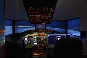 flight simulator on monitors