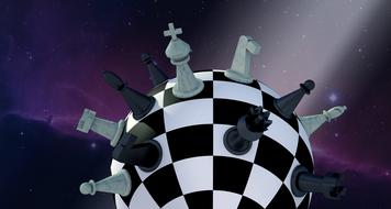 black and white chess planet