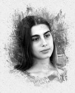 digital art, portrait of thoughtful girl