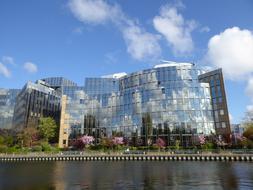Clouds Mirroring Facade water