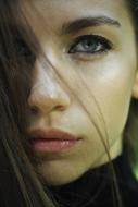 young Beautiful Girl with sexy lips, portrait