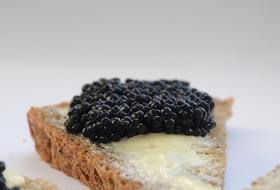 Bread with butter and caviar